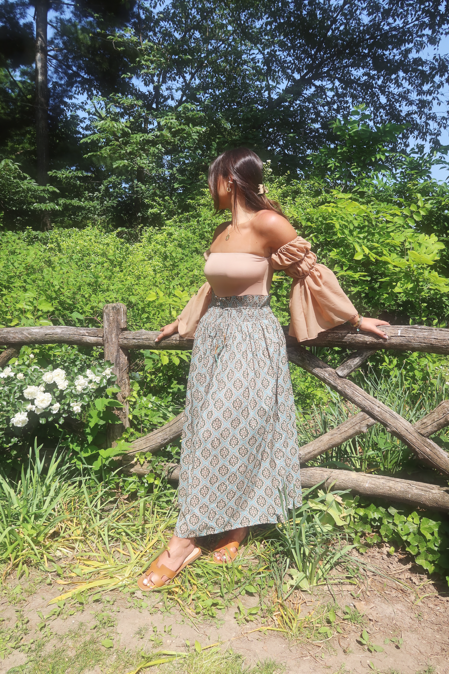 Tan Chiffon Bandeu
