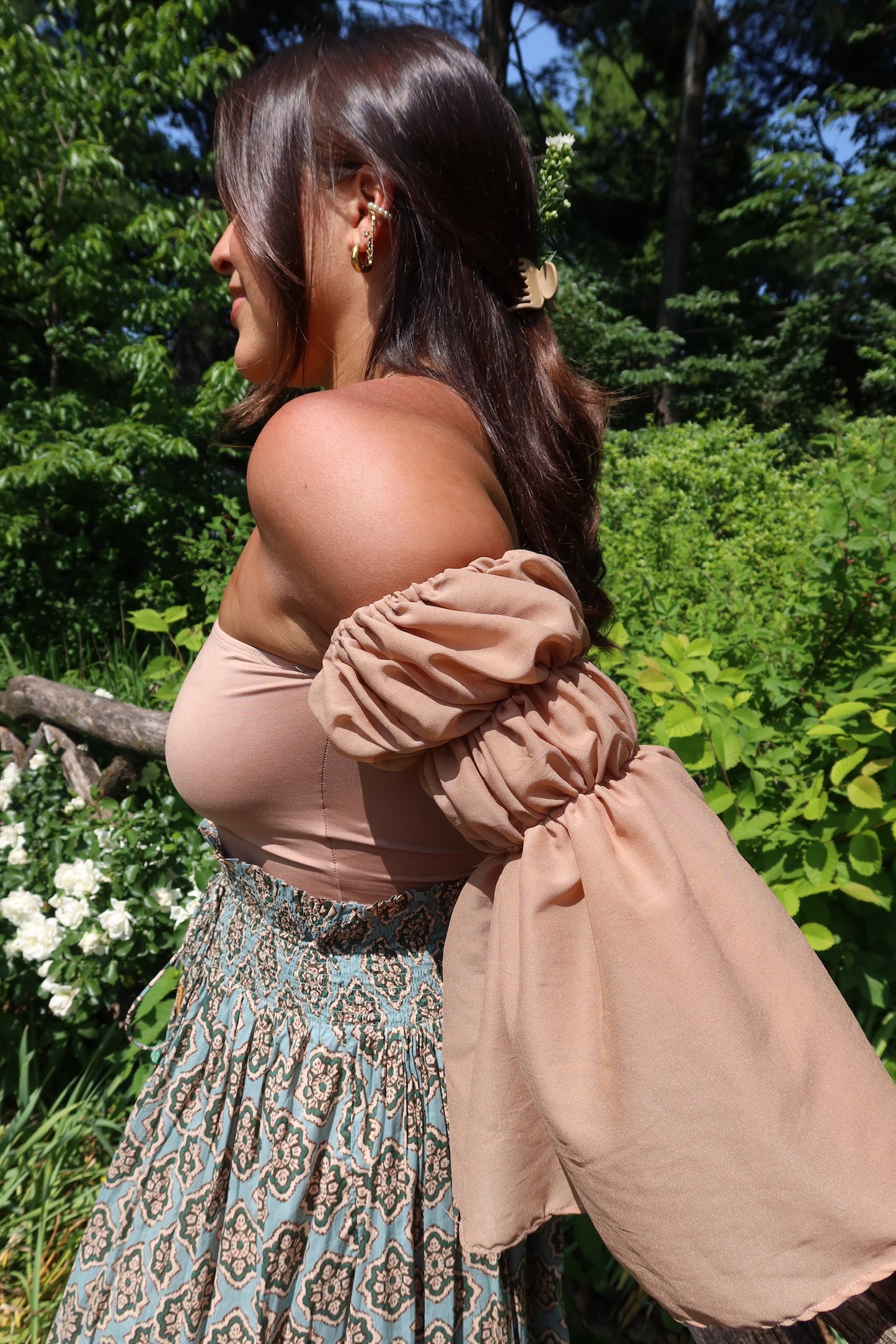 Tan Chiffon Bandeu