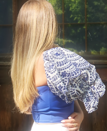 Blue Eyelet Bandeu